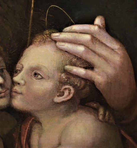 Antiquités - Vierge à l'Enfant et Saint Jean Baptiste - atelier de Giampietrino (1480-1553)